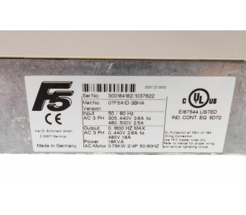 KEB 07F5A1D-3BHA 07F5A1D3BHA 07.F5.A1D-3BHA