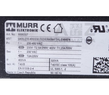 MURR 6686307 0400-230-400/230 FEDERKRAFTKLEMMEN 0400230400/230 230-400  ! NEW !