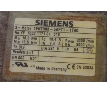 SIEMENS 1FK7083-5AF71-1TA0  1FK70835AF711TA0  
