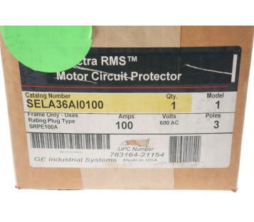 GE GENERAL ELECTRIC SELA36AI0100 100A 3 POLE