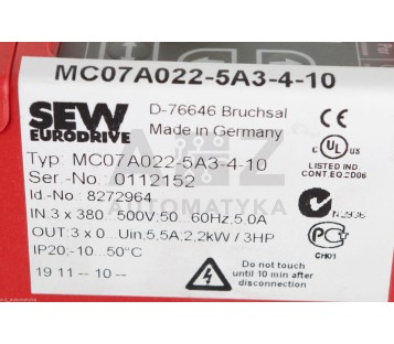 SEW MC07A022-5A3-4-10 MC07A0225A3410 8272964 