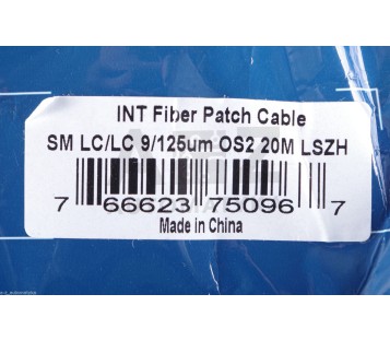 INTELLINET FIBER OPTIC PATCH CABLE  SM LC/LC 9/125UM OS2 20M LSZH ! NEW !