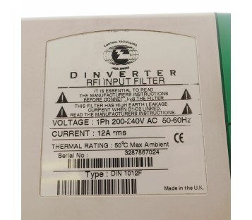 CONTROL TECHNIQUES DINVERTER DIN1012F