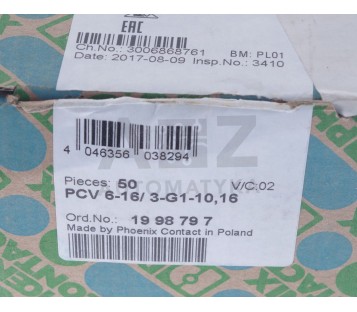 PHOENIX CONTACT PCV 6-16/ 3-G1-10,16 1998797 Header 76A 1000V ! 5PCS ! NEW !