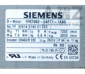 SIEMENS: 1FK7063-5AF71-1AA0 ( 1FK70635AF711AA0 )