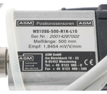 ASM WS10SG-500-R1K-L10 WS10SG500R1KL10 POSIWIRE Cable Extension Position Sensors