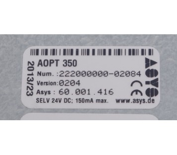 ASYS HMI  AOPT 350 A0PT 350 AOPT350 A0PT350  222000000-02084 
