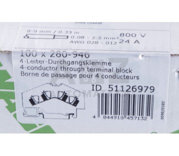 WAGO 280-946 280946  4-conductor through terminal block  ! 100PCS ! NEW !