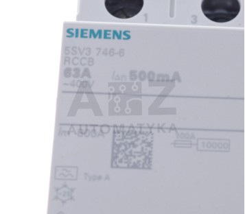 SIEMENS 5SV3746-6  5SV37466  RCCB 63A 500mA   ! NEW !