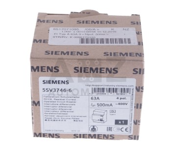 SIEMENS 5SV3746-6  5SV37466  RCCB 63A 500mA   ! NEW !